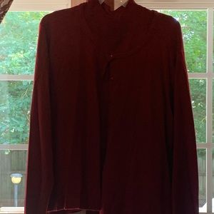 Soft and pretty, red 2-pc sweater set made by Cato. 26/28W.
